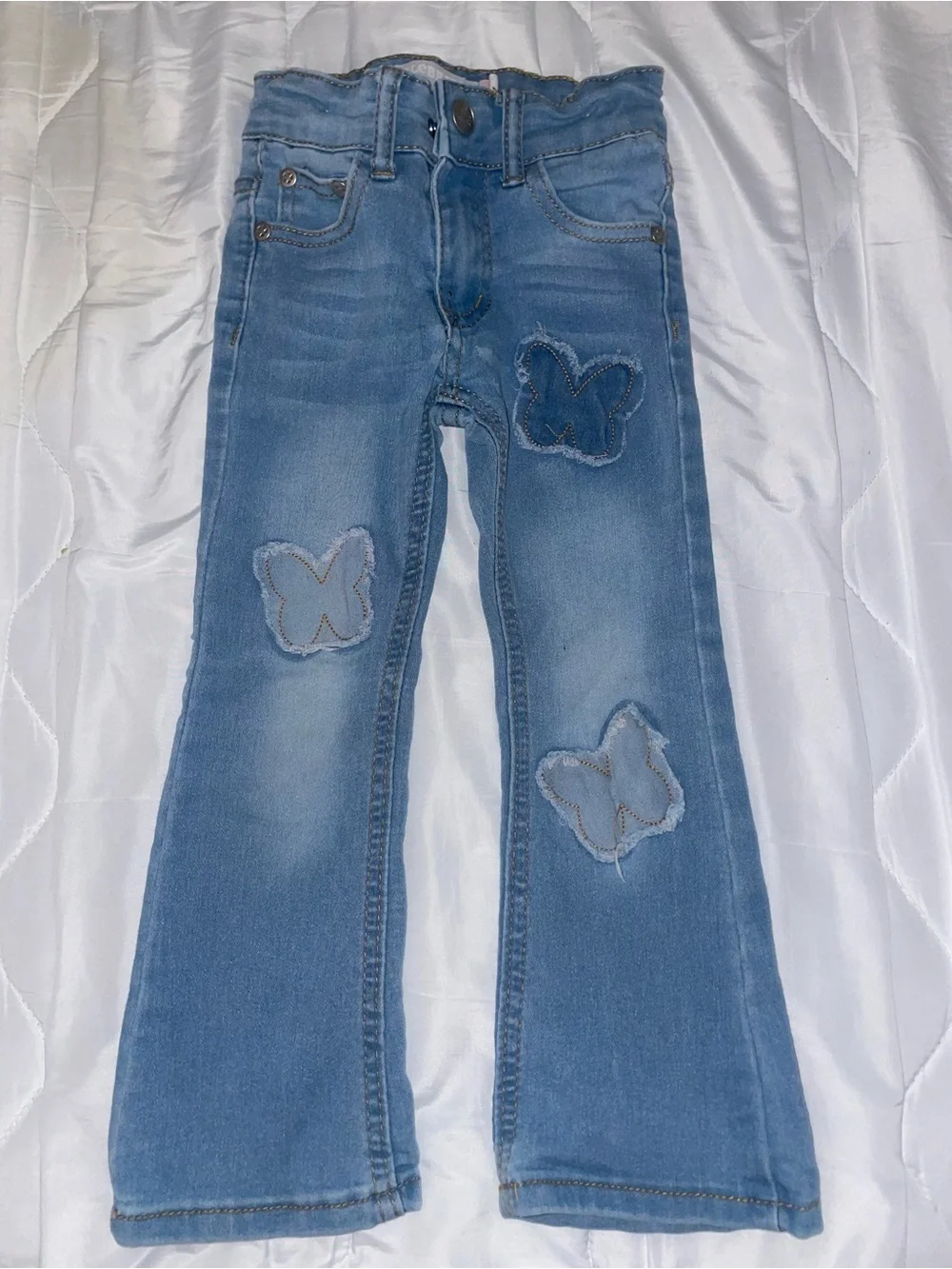 Girls Jeans Bundle Size 4 4T 4/5 Flare Jeggings Butterfly Floral 3 Pair